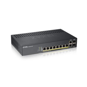 ZYXEL 10-Port PoE Switch Gigabit Ethernet Smart (GS1920-8HPV2) - Managed, with 8X PoE+ @ 130W, 2X SFP, Optional Nebula Cloud Management, Rackmount, Limited Lifetime Protection