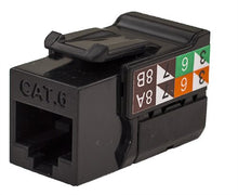 Load image into Gallery viewer, CAT6 RJ45 Keystone Jack, V-Max Series - Black Color - (50 pack)