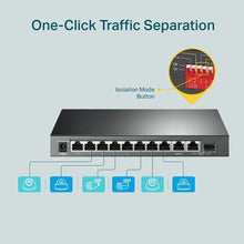 Load image into Gallery viewer, TP-Link TL-SG1210MP, 8 Port Gigabit PoE Switch, 8 PoE+ Ports @123W, w/ 2 Uplink Gigabit Ports + 1 Combo SFP Slot, Plug & Play, Extend, Priority & Isolation Mode, Limited Lifetime Protection