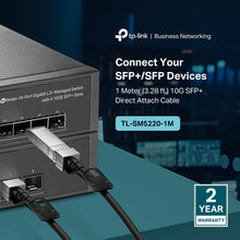 Load image into Gallery viewer, TP-Link TL-SM5220-1M | 1 Meter/ 3.3 Feet 10G SFP+ Direct Attach Cable (DAC) | Passive Twinax Cable | 10GBASE-CU SFP+ to SFP+ Connector | Plug and Play | LC Duplex Interface