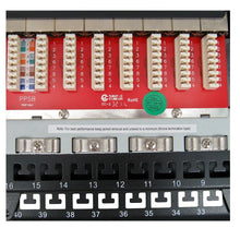 Load image into Gallery viewer, Vertical Cable 042-C6A/48 Cat6A 48 Port Shielded Krone Type 19" Horizontal Rackmount 1U Patch Panel