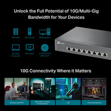 Load image into Gallery viewer, TP-Link TL-SX1008 | 8 Port 10G/Multi-Gig Unmanaged Ethernet Switch | Desktop/Rackmount | Plug & Play | Sturdy Metal Casing | Speed Auto-Negotiation