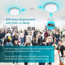 Load image into Gallery viewer, TP-Link EAP653 Ultra Slim w/No Adapter Omada True WiFi 6 AX3000 Wireless Gigabit Business Access Point Mesh PoE+