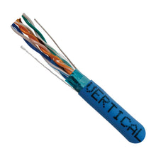 Load image into Gallery viewer, Vertical Cable Cat5e, Shielded, 24AWG, Solid Bare Copper, Plenum, 1000ft, Bulk Ethernet Cable, Blue 057-479/S/P/BL