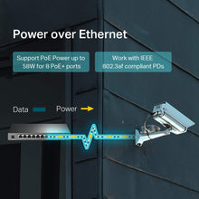 Load image into Gallery viewer, TP-Link TL-SG2210P V3, Jetstream 8 Port Gigabit Smart Managed PoE Switch, 8 PoE+ Ports @61W, 2 SFP Slots, Omada SDN Integrated, PoE Recovery, IPv6, Static Routing, Limited Lifetime Protection