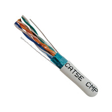 Load image into Gallery viewer, Vertical Cable Cat5e, Shielded, 24AWG, Solid Bare Copper, Plenum, 1000ft, Bulk Ethernet Cable, White 057-481/S/P/WH