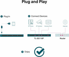 Load image into Gallery viewer, TP-Link TL-SG2016P | 16 Port Gigabit Smart Managed PoE Switch | 8 PoE+ Port @120W | Omada SDN Integrated | PoE Recovery | IPv6 | Static Routing | L2/L3/L4 QoS | Limited Lifetime Protection