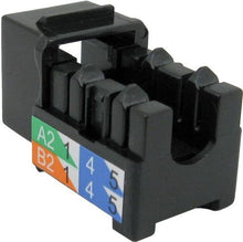 Load image into Gallery viewer, Vertical Cable CAT6 RJ45 Keystone Jack, V-Max Series - Black Color - (50 pack) 352-V2713/BK