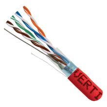 Load image into Gallery viewer, Vertical Cable 057-473/S/RD Cat5e, 350 MHz, Shielded, 24AWG, Solid Bare Copper, 1000ft, Bulk Ethernet Cable, Red