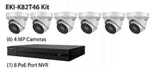 Load image into Gallery viewer, HIKVISION EKI-K82T46 8-Channel 4K POE NVR Value Express Kit with (6) 4MP Outdoor Network Turret Camera, (2.8 mm Fixed Lens), RJ45 Connections