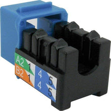 Load image into Gallery viewer, Vertical Cable CAT6 RJ45 Keystone Jack, V-Max Series - Blue Color - (25 pack)