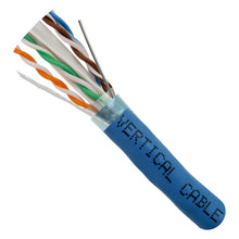 Load image into Gallery viewer, Vertical Cable Cat6A 10G, Shielded, 23AWG, Solid Bare Copper, PVC, 1000ft, Bulk Ethernet Cable, Blue 064-701/A/S/BL