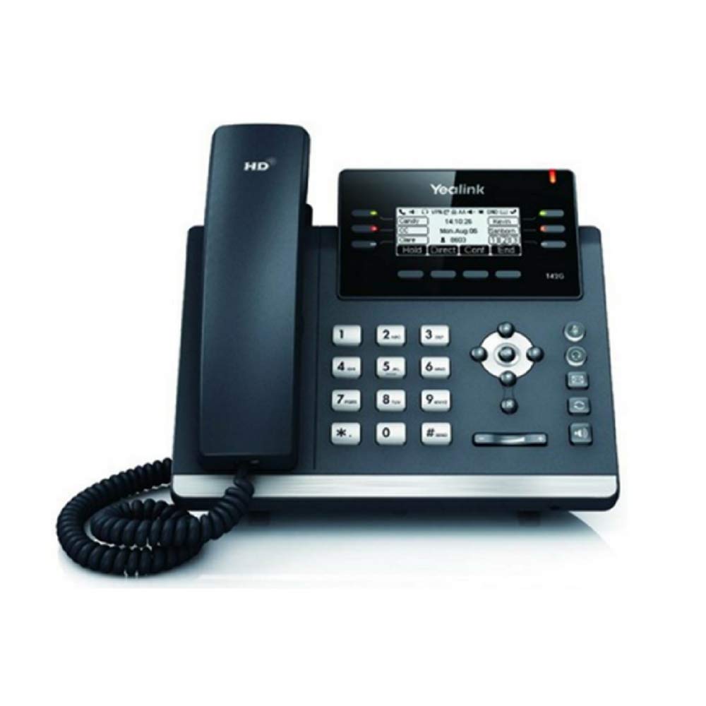 Yealink SIP-T41S IP Phone, 6 Lines. 2.7-Inch Graphical Display. Dual-Port Gigabit Ethernet, 802.3af PoE, Power Adapter Not Included 4-Pack Bundle