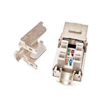 Load image into Gallery viewer, Vertical Cable CAT6A Shielded Data Grade Keystone Jack 90 Degree Conductors 303-J2637/C6AS 50 Value Bundle Pack