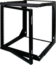 Load image into Gallery viewer, Vertical Cable 16U Open Wall Mount Frame Rack with Hinge - Adjustable Depth 18"-30"