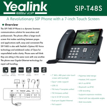 Load image into Gallery viewer, Yealink SIP-T48S Wired handset 16lneas LCD Negro - Telfono IP (LCD, 800 x 480 Pixeles, 17.8 cm (7"), 16 lneas, 1000 entradas, CNG,G.711Mu,G.711a,G.722,G.723.1,G.726,G.729ab,VAD,iLBC)