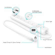Load image into Gallery viewer, TP-Link Kasa Smart Wi-Fi Power Strip, 6-Outlets HS300