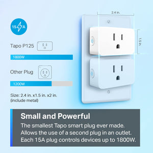 TP-Link Mini Smart Wi-Fi Plug, HomeKit Tapo P125(2-pack)