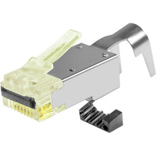 Load image into Gallery viewer, Simply45 ProSeries Cat 7a/7/6a STP Shielded External Ground Pass-Through Modular Plug (50-Piece Jar)