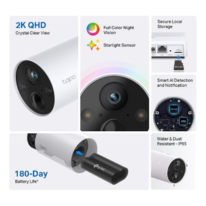 TP-Link Smart Wire-Free Security Camera, 1 Camera System Tapo  C420S1