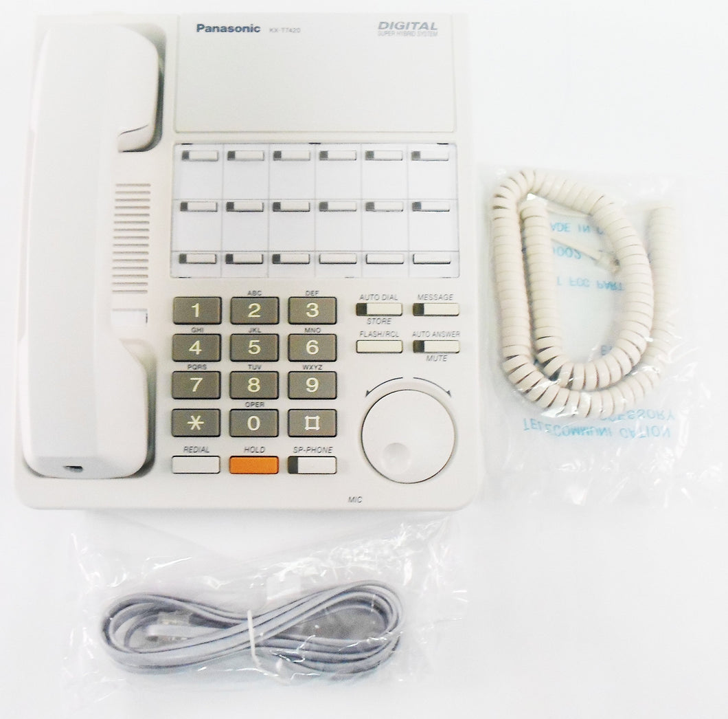 Panasonic KX-T7420 12-Button Non-Display Speakerphone - Refurbished (White)