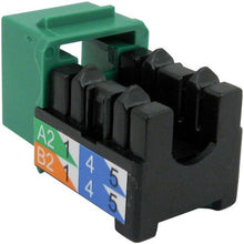 Load image into Gallery viewer, Vertical Cable CAT6 RJ45 Keystone Jack, V-Max Series - Green Color - (50 pack) 352-V2715/GR
