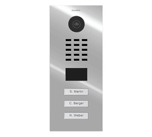 DoorBird IP Video Door Station D2103V, Flush-Mounted - 3 Call Buttons Chrome (V4A)
