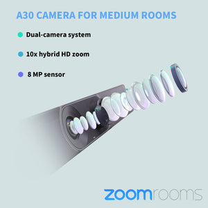 Yealink A30 MeetingBar Zoom Certified,Double Web Cameras with 8 Microphones and Speakers, Wide Angle, Auto Framing, Speaker Tracking, Audio and Video Conferencing System for Medium Conference Room