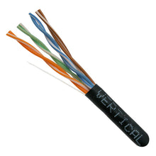 Load image into Gallery viewer, Vertical Cable Cat5e, 350 MHz, UTP, 24AWG, 8C Solid Bare Copper, 1000ft, Black, Bulk Ethernet Cable - 054 Series