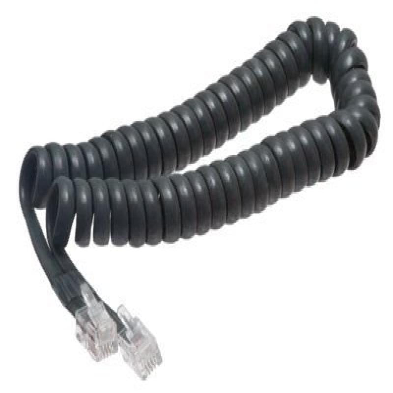 Panasonic KX-T7600 Series 7 Ft Gray Handset Cord Charcoal Curly Cords