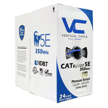 Load image into Gallery viewer, Vertical Cable Cat5e, Shielded, 24AWG, Solid Bare Copper, Plenum, 1000ft, Bulk Ethernet Cable, Blue 057-479/S/P/BL
