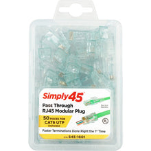 Load image into Gallery viewer, Simply45 Cat 6 UTP Unshielded RJ45 Pass-Through Modular Plug (50-Pack)