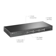 Load image into Gallery viewer, TP-Link TL-SG3428 | Jetstream 24 Port Gigabit Switch, 4 SFP Slots | Omada SDN Integrated | L2+ Smart Managed | IPv6 | Static Routing | L2/L3/L4 QoS, IGMP & LAG |Limited Lifetime Protection