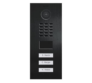 DoorBird IP Video Door Station D2103V, Flush-Mounted - 3 Call Buttons Titanium (V4A) HIGH Gloss