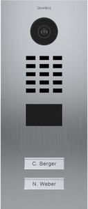 DoorBird IP Video Door Station Flush-mounted, Brushed Stainless Steel Call buttons Multi Tenants - Access Control- POE Capable (Stainless Steel/2 Call Buttons)