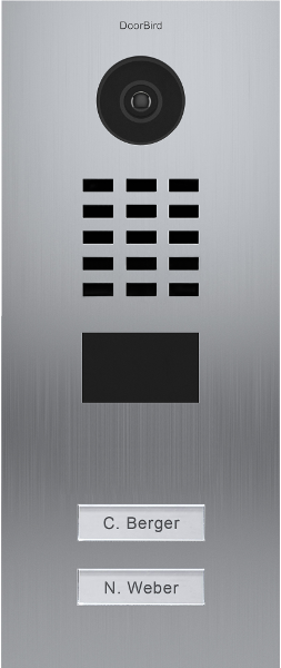 DoorBird IP Video Door Station Flush-mounted, Brushed Stainless Steel Call buttons Multi Tenants - Access Control- POE Capable (Stainless Steel/2 Call Buttons)