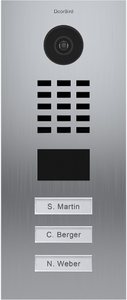 DoorBird IP Video Door Station Flush-mounted, Brushed Stainless Steel Call buttons Multi Tenants - Access Control- POE Capable (Stainless Steel/3 Call Buttons)