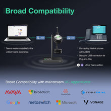 Load image into Gallery viewer, Yealink WH62 Wireless Telephone Headset Teams Certified for Office IP VoIP Phones PC Computer Laptop (WH62-MONO, for UC Optimized)