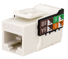 Load image into Gallery viewer, Vertical Cable CAT6A RJ45 Data Keystone Jack, V-Max Series - White Color - (50 pack)