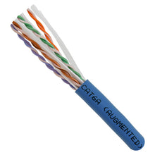 Load image into Gallery viewer, Vertical Cable Cat6A 10G, UTP, 23AWG, Solid Bare Copper, Plenum, 1000ft, Bulk Ethernet Cable, Blue 065-301/A/P/BL
