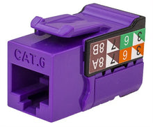 Load image into Gallery viewer, Vertical Cable CAT6 RJ45 Keystone Jack, V-Max Series - Purple Color - (50 pack) 352-V2719/PR
