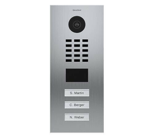 DoorBird IP Video Door Station D2103V, Flush-Mounted - 3 Call Buttons Stainless Steel (V4A)