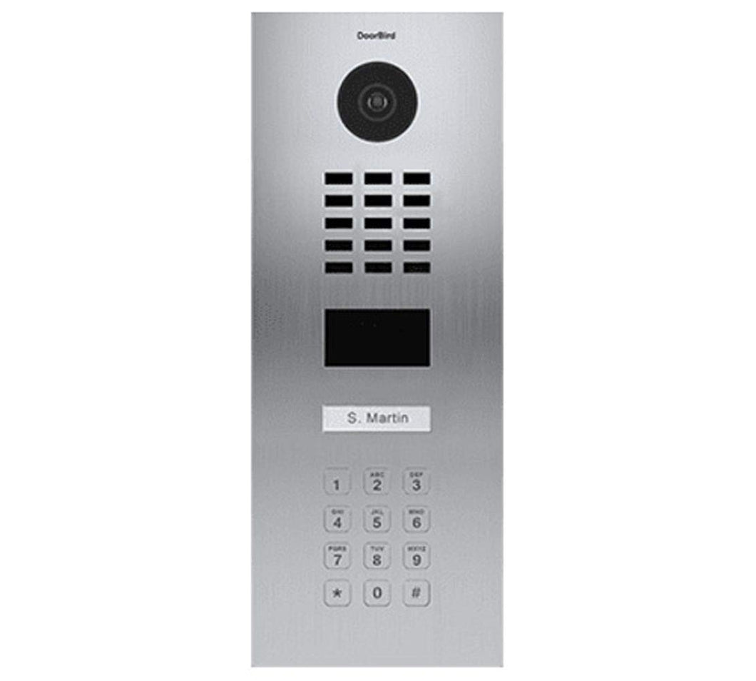 DoorBird IP Video Door Station D2101KV, Stainless Steel V4A Brushed - Salt-Water and Grinding dust Resistant - 1 Call Button- Keypad - POE Capable