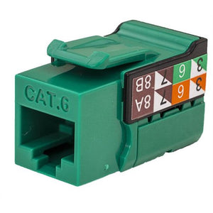Vertical Cable CAT6 RJ45 Keystone Jack, V-Max Series - Green Color - (50 pack) 352-V2715/GR
