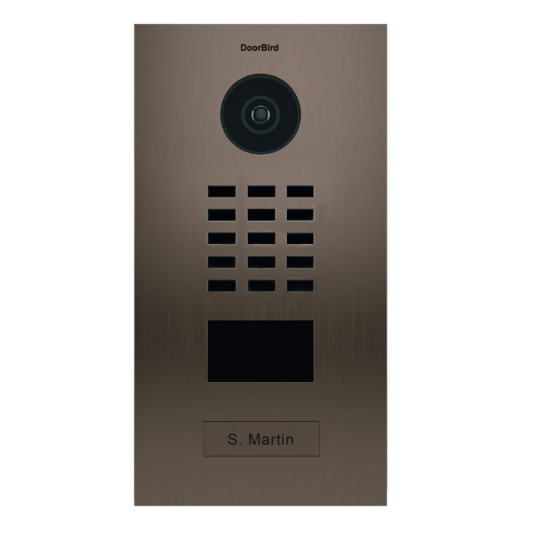 DoorBird IP Video Door Station D2101BV, Bronze Brushed Stainless Steel, Flush-mounted with HD Camera - POE Capable