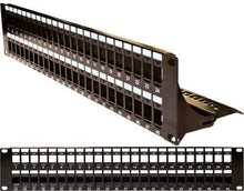Load image into Gallery viewer, Vertical Cable 043-384/48/2U Blank Patch Panel, 48 Port, with Cable Manager Black