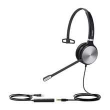 Load image into Gallery viewer, Yealink Teams Certified Telephone Headset Microphone USB Wired UH36 UH34 Noise Cancelling with Mic for Computer PC Laptop Stereo for Calls and Music 3.5mm Jack (UH36-MONO, Teams Optimized)