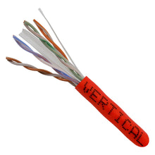 Load image into Gallery viewer, Vertical Cable Cat6, 550 MHz, UTP, 23AWG, Solid Bare Copper,1000ft, Bulk Ethernet Cable - 161 Series, Red 161-108/RD