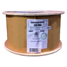 Load image into Gallery viewer, Vertical Cable Cat5e, 350 Mhz, Shielded, Gel Filled (Flooded Core), Direct Burial, 1000ft, Black, Bulk Ethernet Cable, Wooden Spool 059-487/S/CMXF