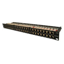 Load image into Gallery viewer, Vertical Cable 042-C6A/48 Cat6A 48 Port Shielded Krone Type 19" Horizontal Rackmount 1U Patch Panel
